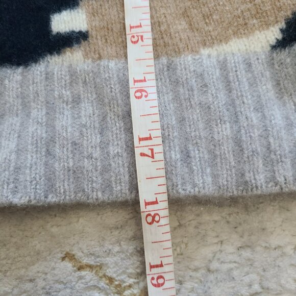 360Cashmere 100% Cashmere Cropped Camo Sweater Women’s Size Small Gray Taupe Cre - Picture 6 of 8